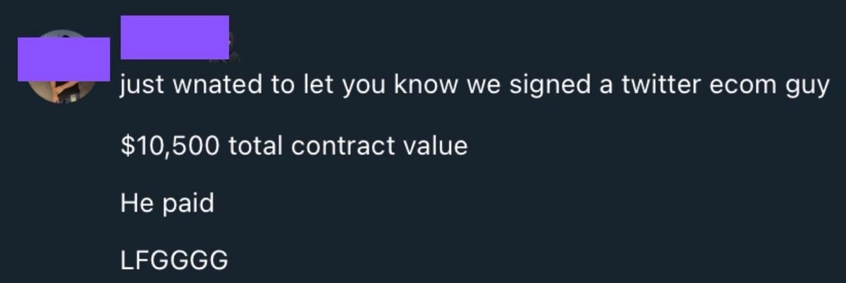 Signed Twitter ecom guy — $10,500 contract