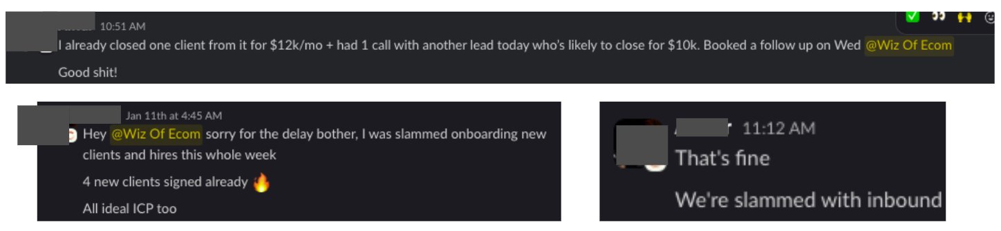 4 new clients signed — slammed with inbound