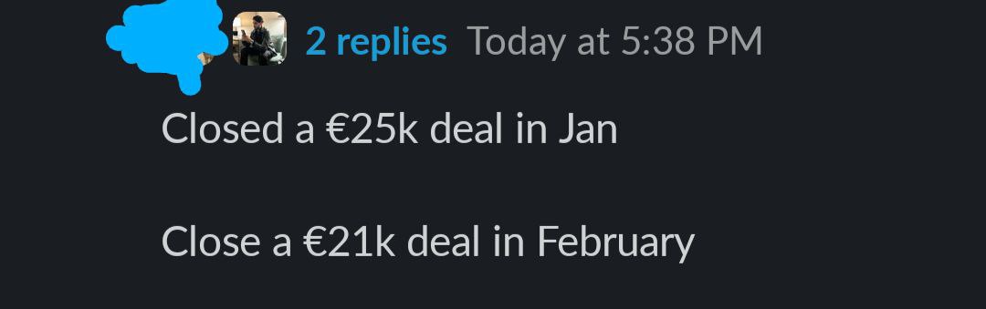 Closed €25K in Jan, €21K in Feb