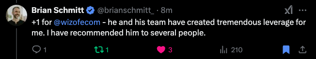Brian Schmitt — created tremendous leverage