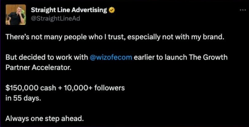 Straight Line Advertising — $150K + 10K followers in 55 days